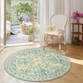 Wonnitar Washable Floral Round Rug for Cozy Home Spaces