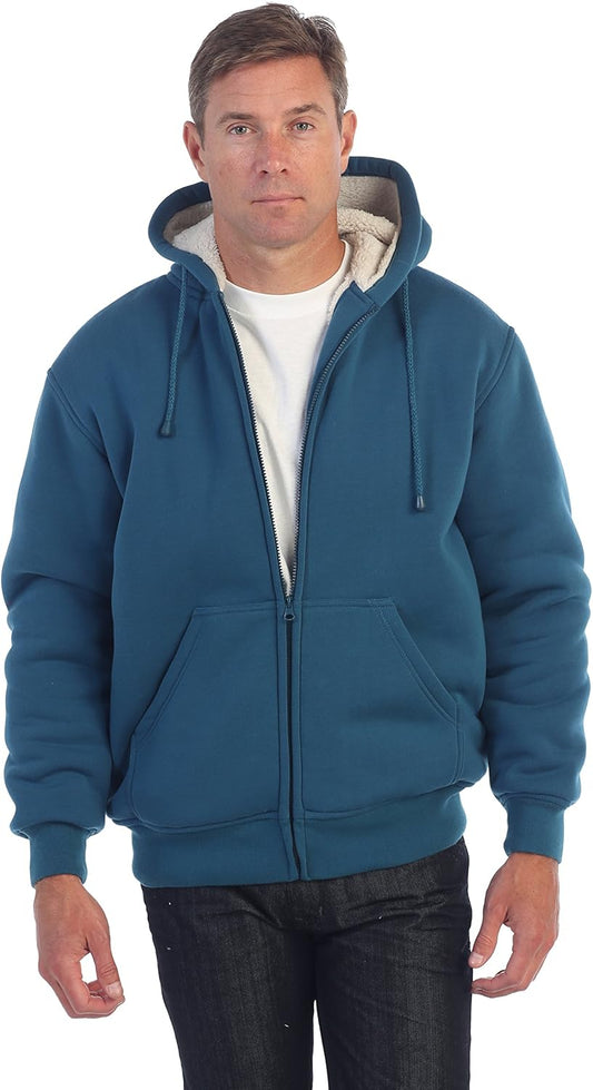 Gioberti Men's Heavyweight Sherpa Lined Fleece Hoodie Jacket