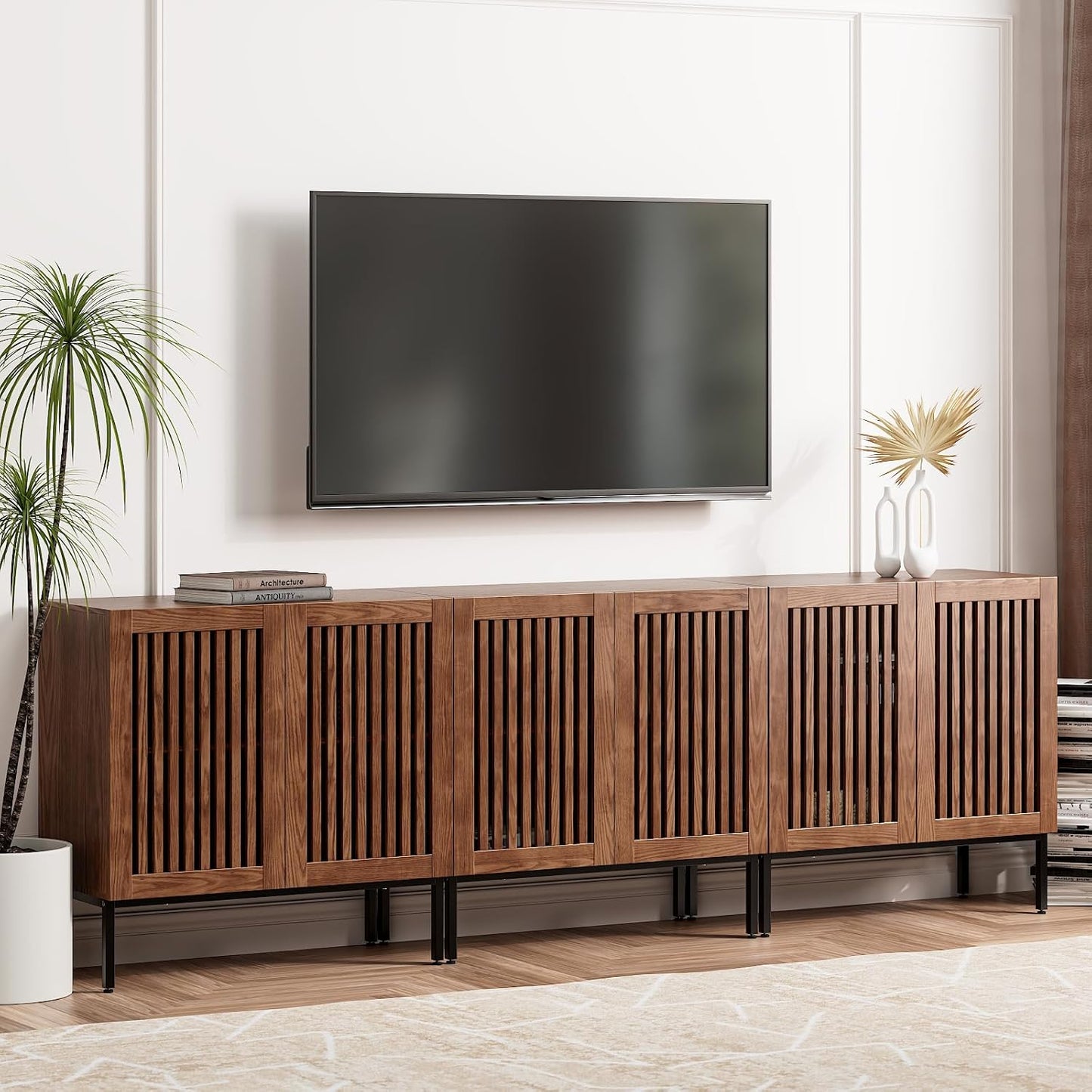 95 Farmhouse TV Stand with Storage ~ Rustic Brown