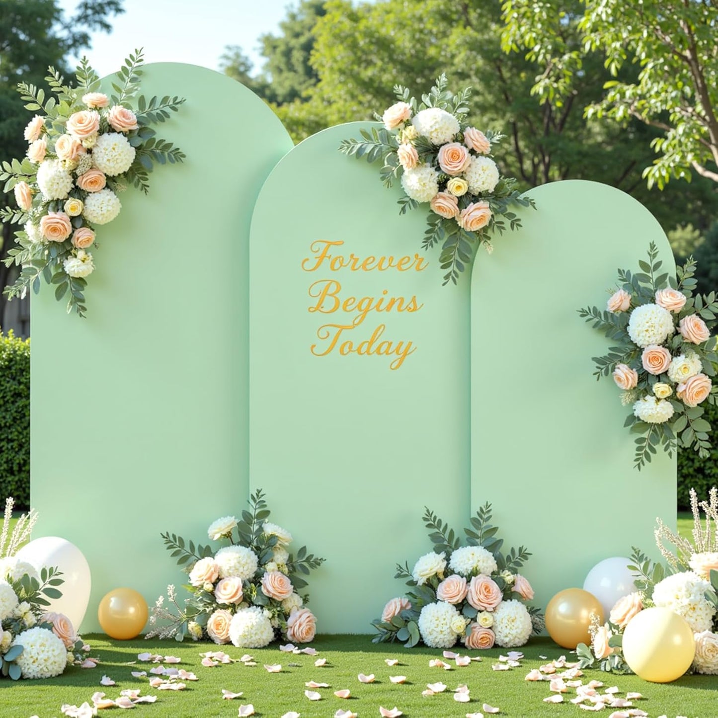 Sage Green Arch Cover Set of 3 for Stunning Event Backdrops