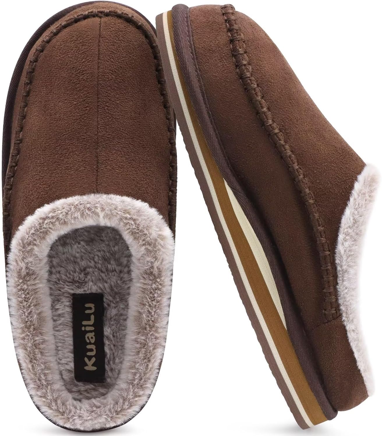 KuaiLu Mens Clog Slippers with Arch Support and Comfort