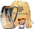 Viking Drinking Horn Mug 15-20 Oz Natural Ox Horn Cup - Authentic Gift