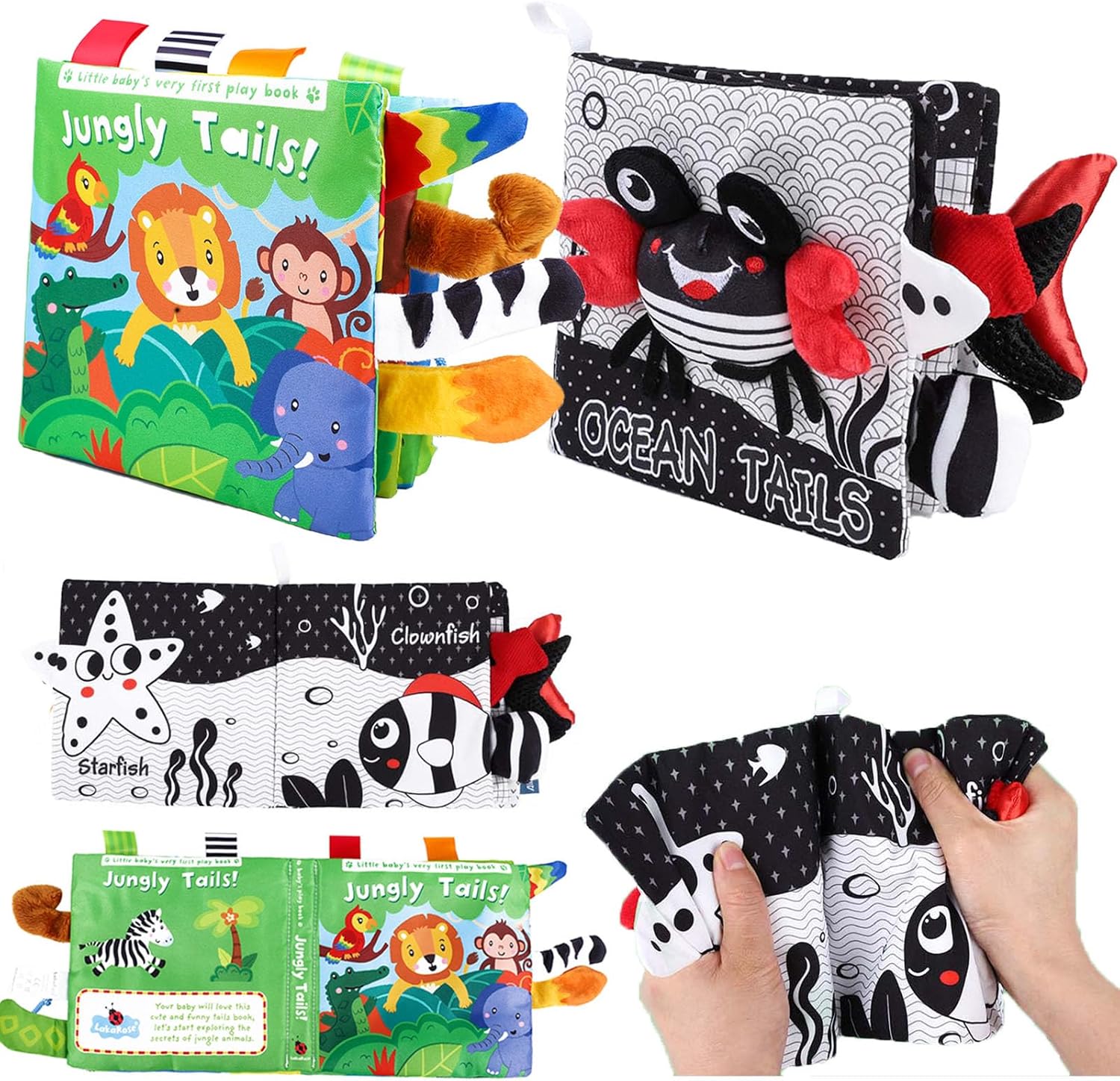 Crinkle Baby Books Set - High Contrast Sensory Toys
