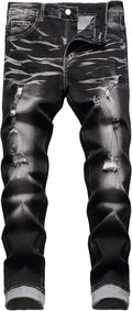 Men's Slim Fit Stretch Jeans Ripped Skinny Jeans (Style 8S36)