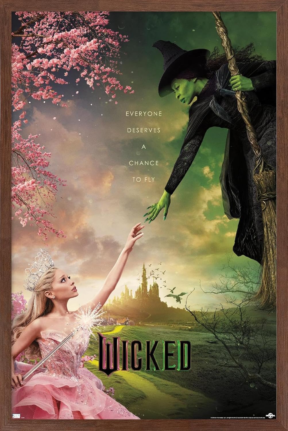 Wicked One Sheet Wall Poster - Mahogany Framed Art Decor