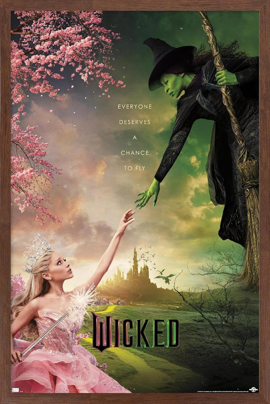 Wicked One Sheet Wall Poster - Mahogany Framed Art Decor