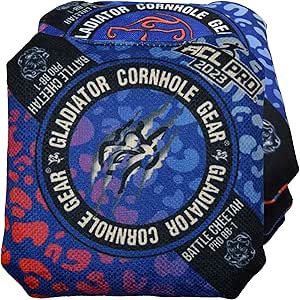 Gladiator Cornhole Bags - 4 Battle Cheetah Pro Bags for Play