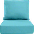 Luxury 24x24x6 Outdoor Cushion Set - Turquoise Zippered Covers