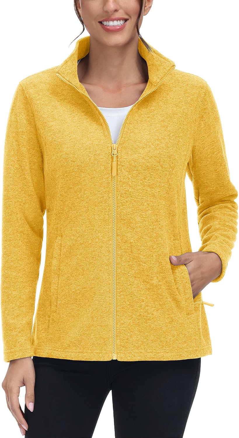 TACVASEN Women's Full Zip Fleece Jacket for Winter Warmth