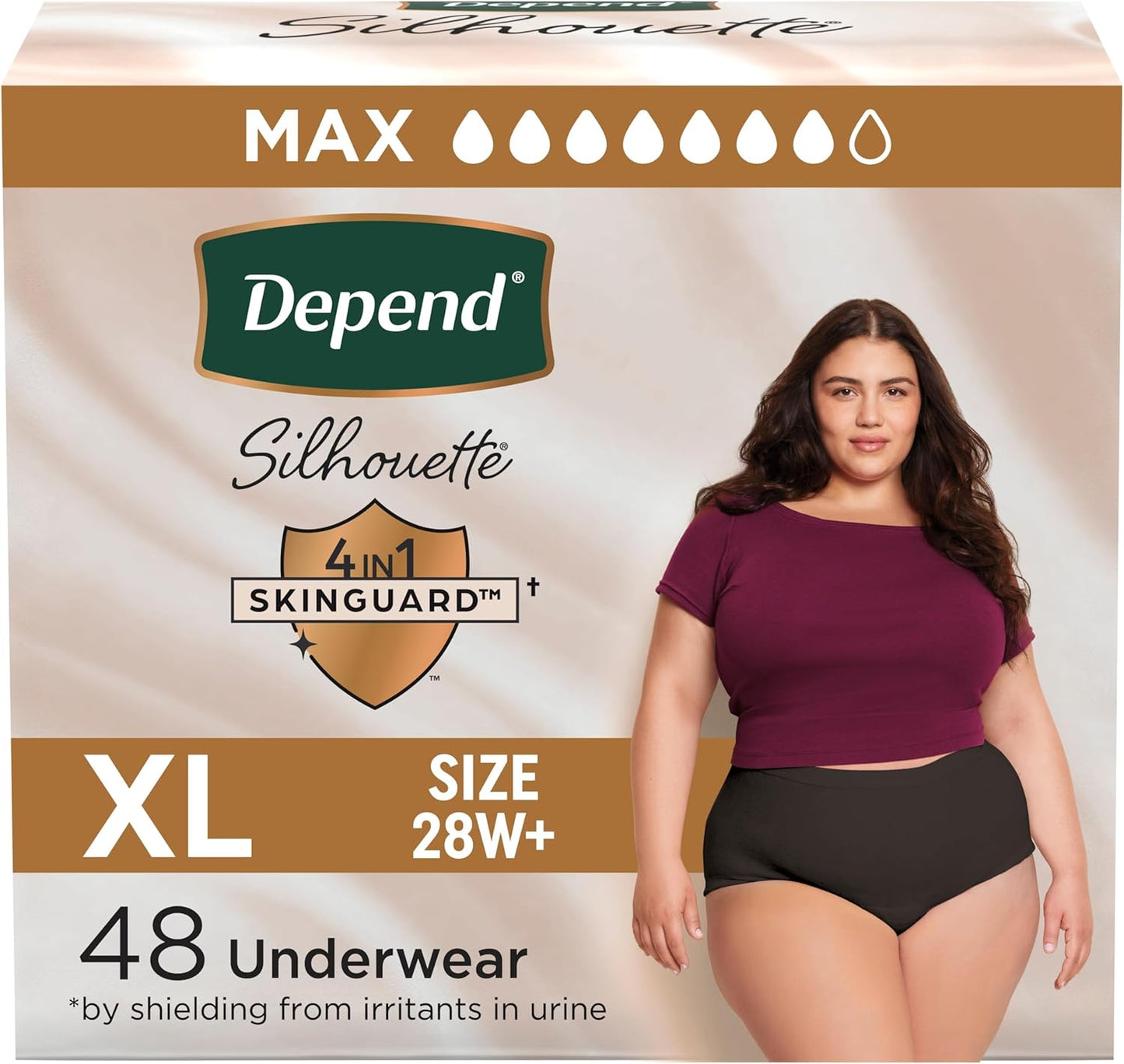 Depend Silhouette Adult Diapers for Women - Maximum Absorbency