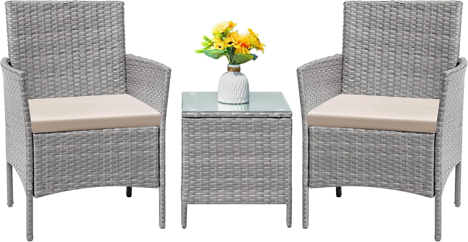 Flamaker Patio Furniture Set 3 Pieces for Outdoor Relaxation