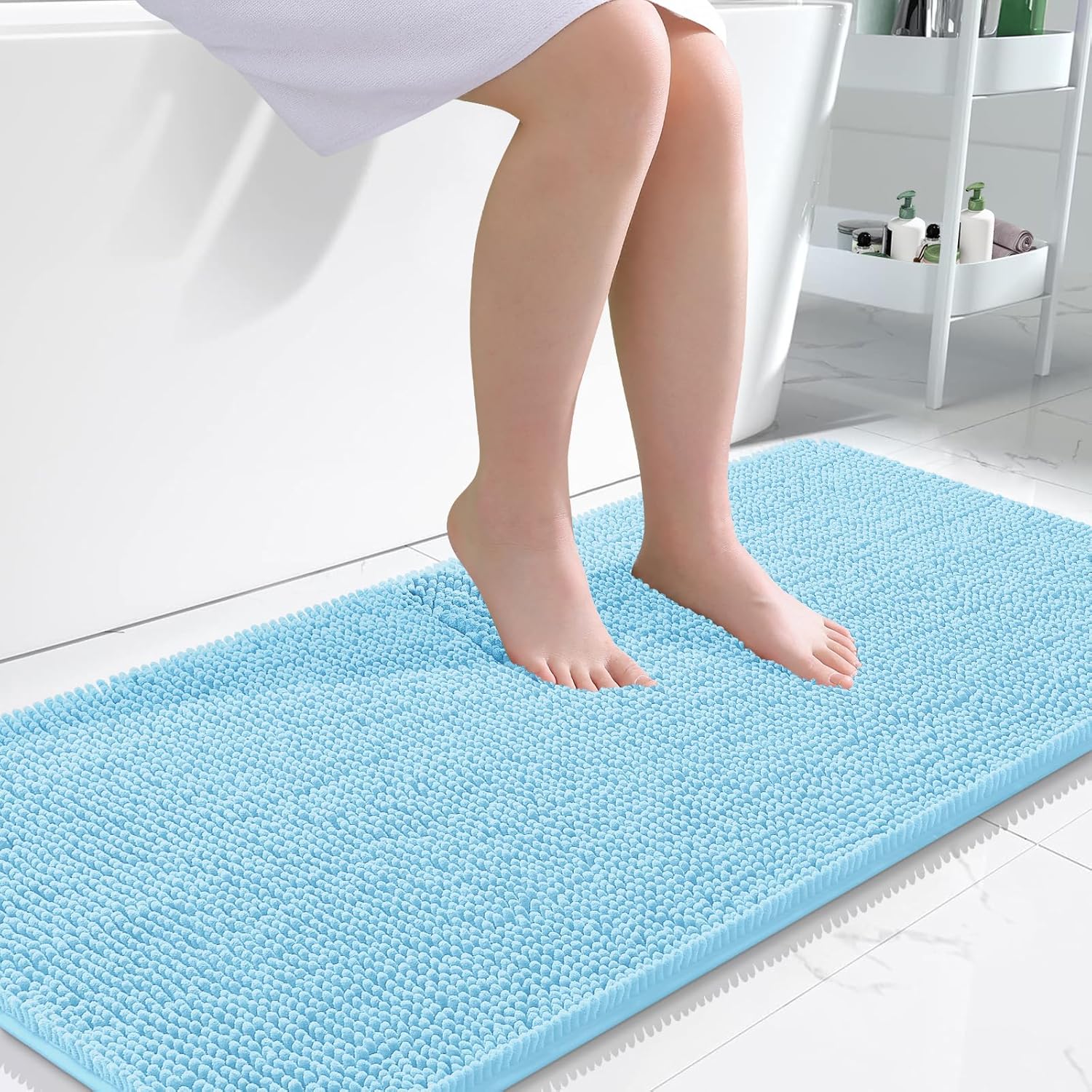 OLANLY Extra Soft Chenille Bath Rugs for Ultimate Comfort