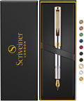 Scriveiner Silver Chrome Fountain Pen: Luxury Writing Experience