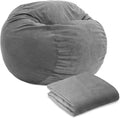 Corduroy Bean Bag Cover for Convertible Chair & Queen Bed - Grey