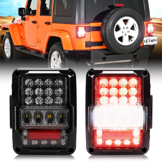 4D LED Tail Lights for 2007-2018 Jeep Wrangler JK JKU Models