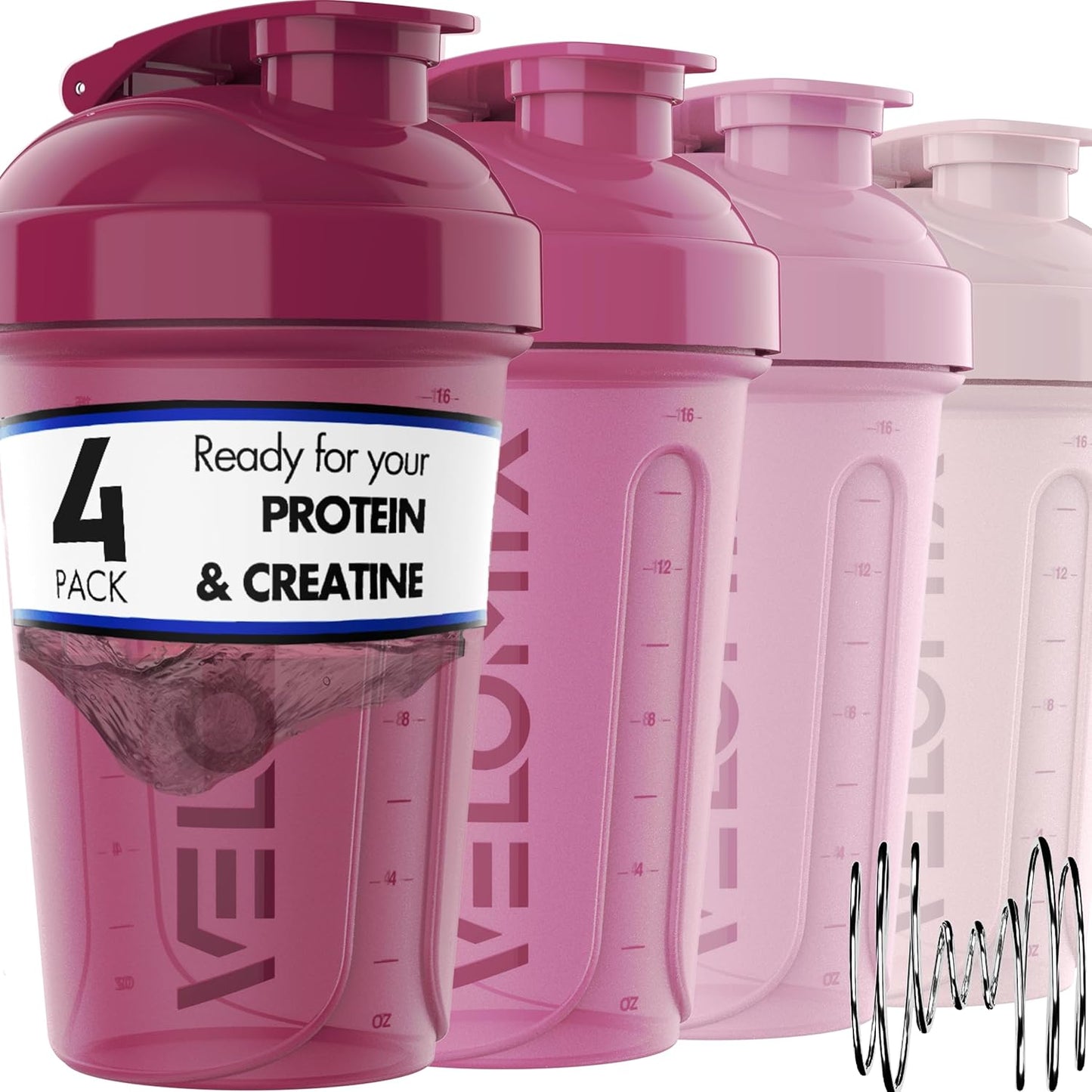 VELOMIX Berry Blend Protein Shakers - 4 Pack