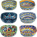 Boho Dipping Bowls Set of 6 - 4.3 Inch Ceramic Snack Bowls