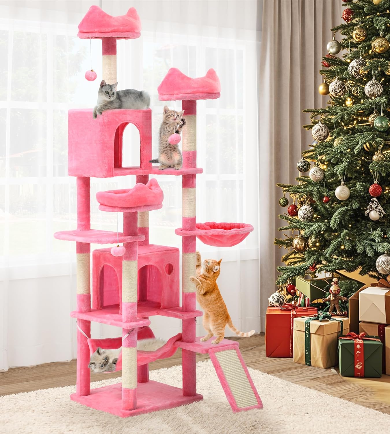 YITAHOME 75 inch Tall Cat Tree for Indoor Cats with Condos