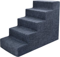 Dog Stairs for Bed and Couch - Foam 5-Step Non-Slip Pet Steps