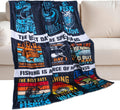Fishing Throw Blanket 60x50 in Soft Cozy Flannel - Warm Outdoor Throw