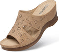 Wedge Sandals for Women - Comfortable Low Wedge Slip On Sandal TEMOFON