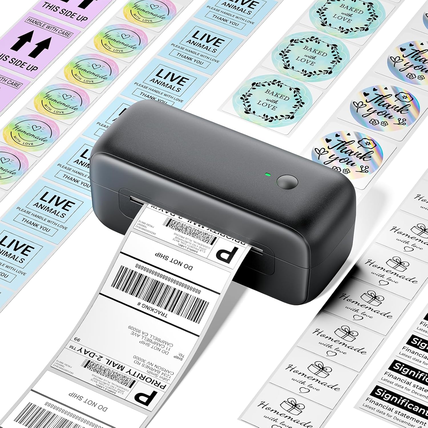 USB Thermal Label Printer for Shipping Packages - Quick Setup & Smart