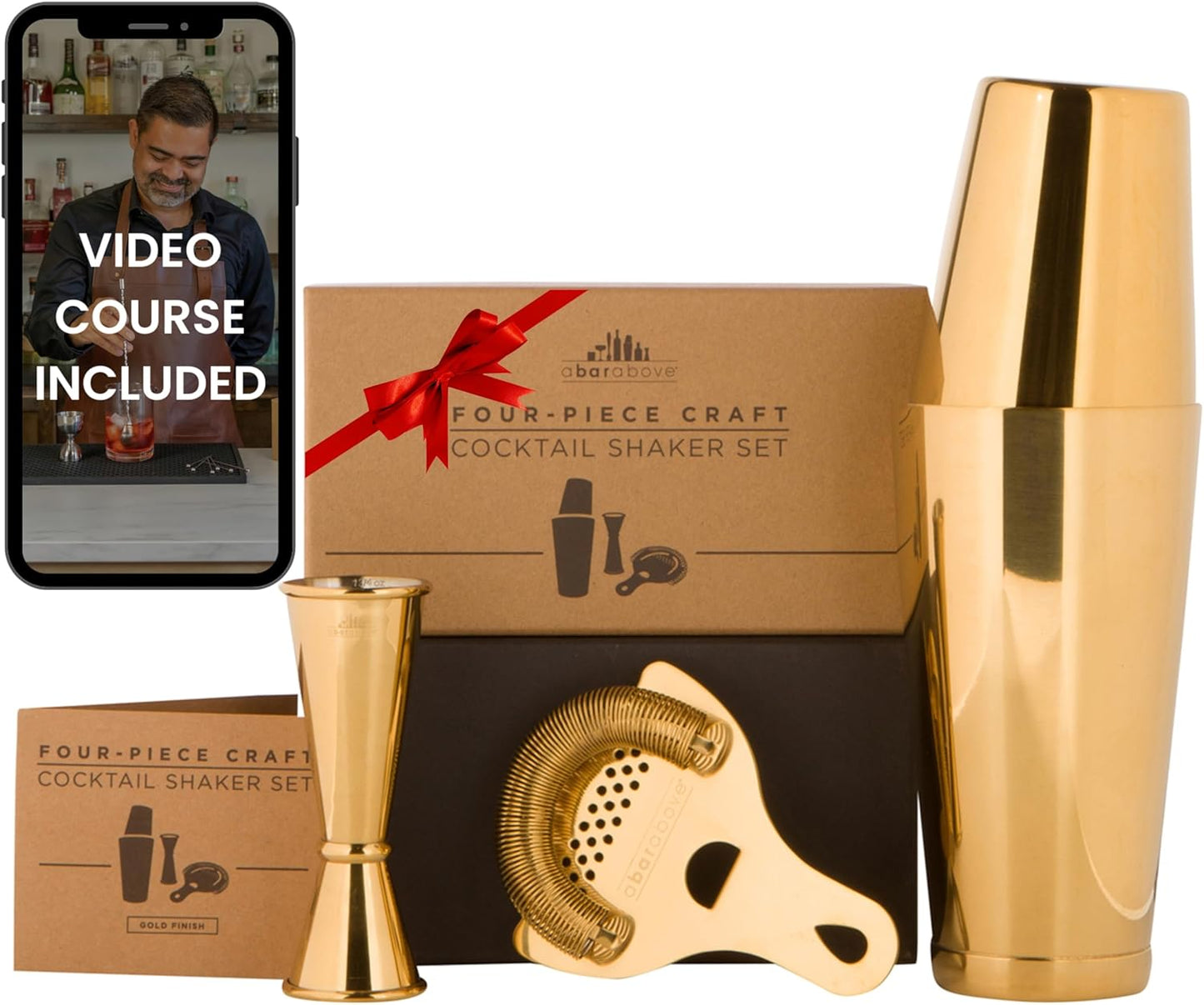 4-Piece Cocktail Shaker Set for Professional and Home Bars