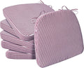 D-Shaped Chair Cushions 2 in Thick Dining Chair Pads - Pinstripe Red