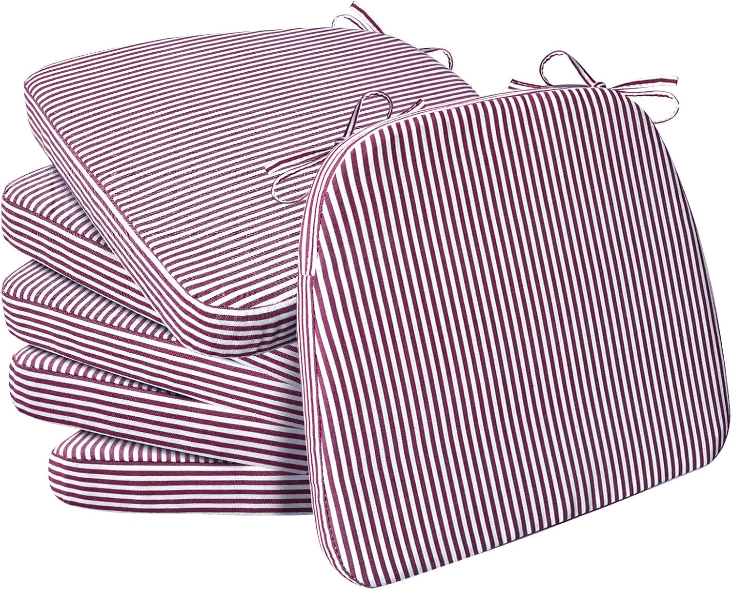 D-Shaped Chair Cushions for Dining, 2 Thick, Set of 6