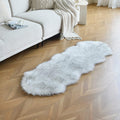 White Black Faux Sheepskin Runner Rug 2x6 ft - Soft Fluffy Runner