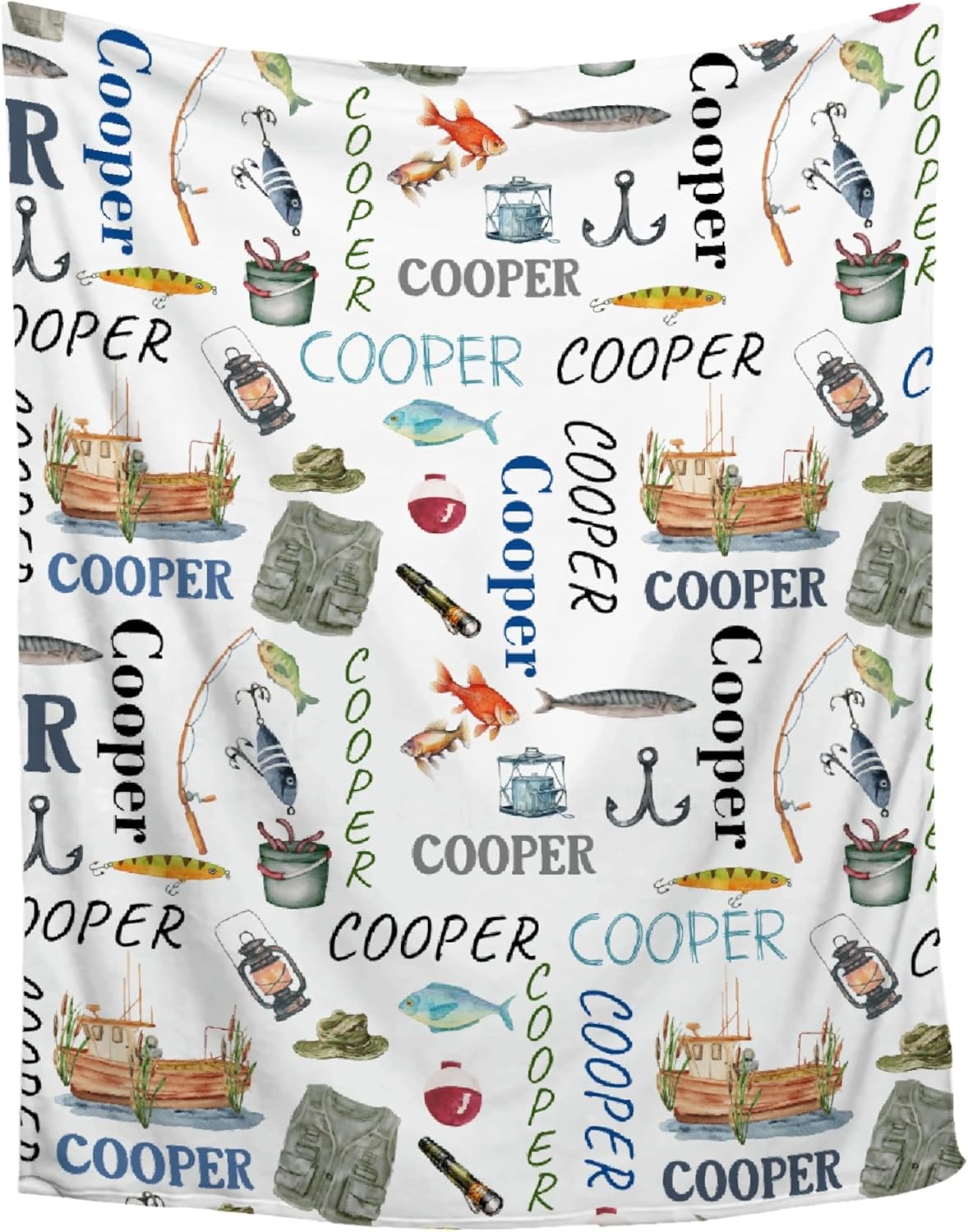 Custom Fishing Baby Blanket | Personalized & Soft | Great Gift!