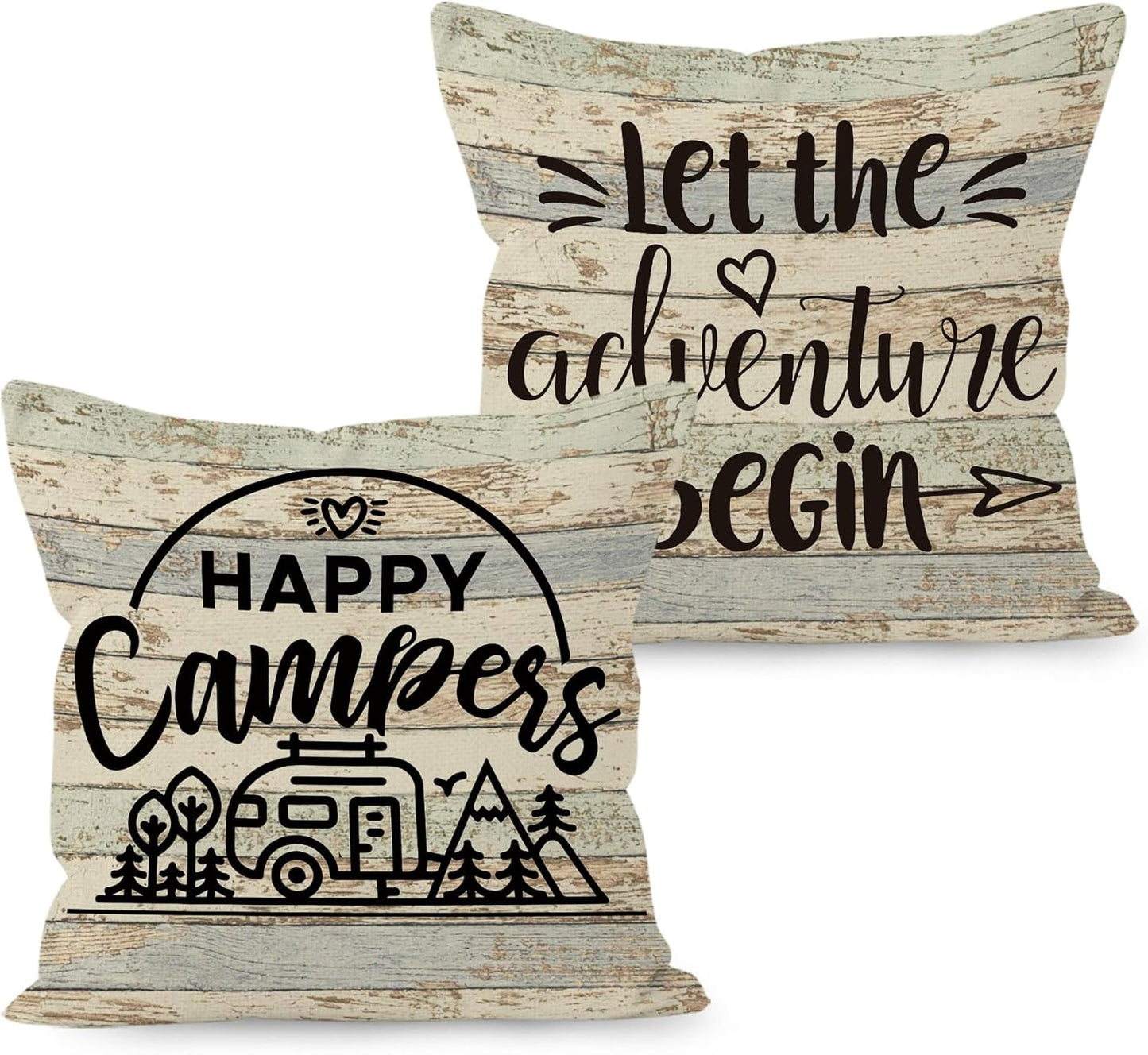 Adventure-Inspired Camping Pillow Covers - Set of 2