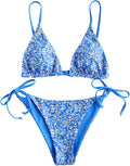 ZAFUL Women's Triangle Bikini Floral String Bikini Set - Flattering 12