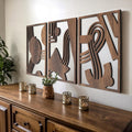 qmmp Modern Wooden Wall Sculptures Set of 3 for Home Decor