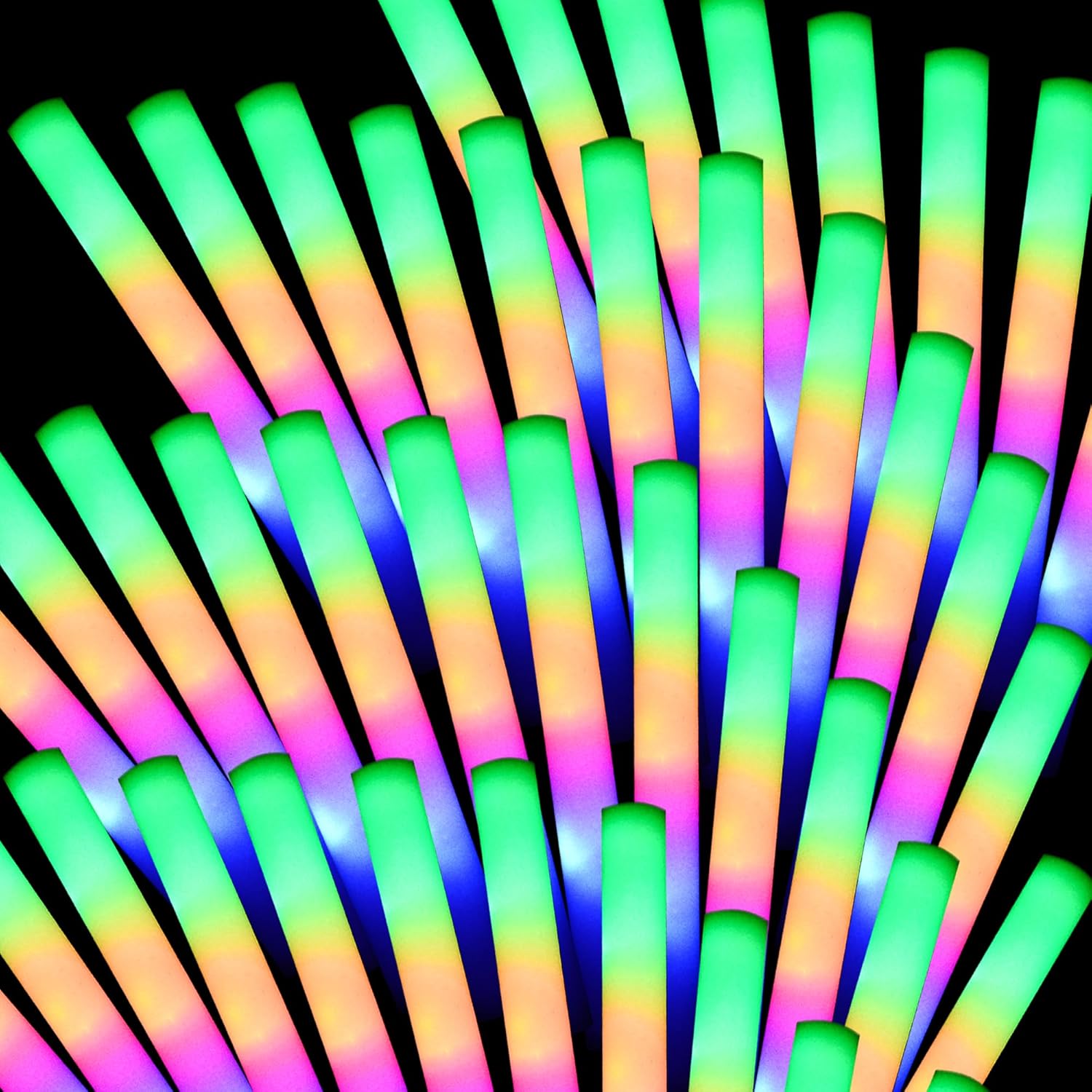 55 PCS Foam Glow Sticks for Weddings, Parties, and Concerts