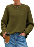 Long Sleeve Crewneck Pullover Oversized Sweater for Women - Cozy Fall