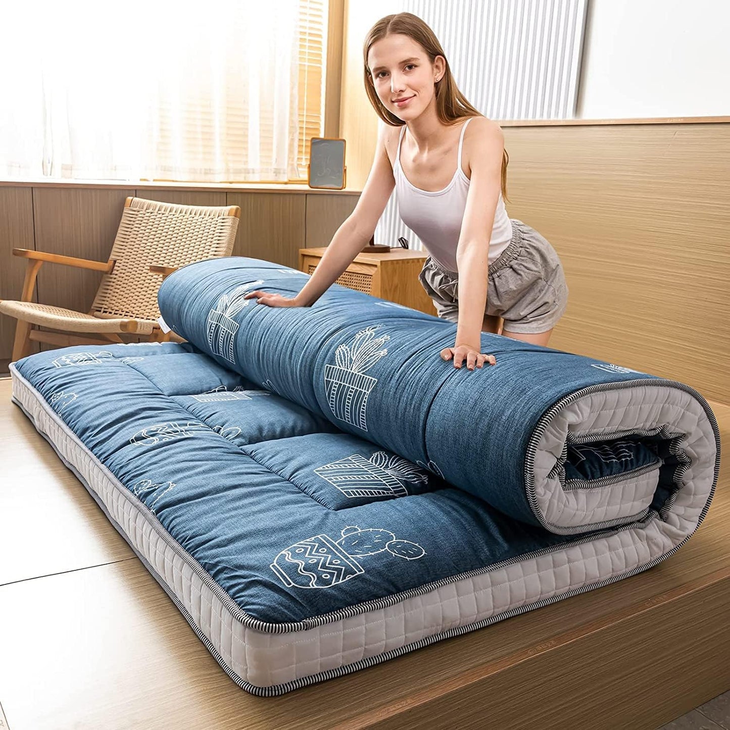 MAXYOYO Grey Cactus Pattern Twin Size Futon Mattress Review