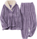 Womens Coral Fleece Pajama Set - Oversized Plush Sleepwear