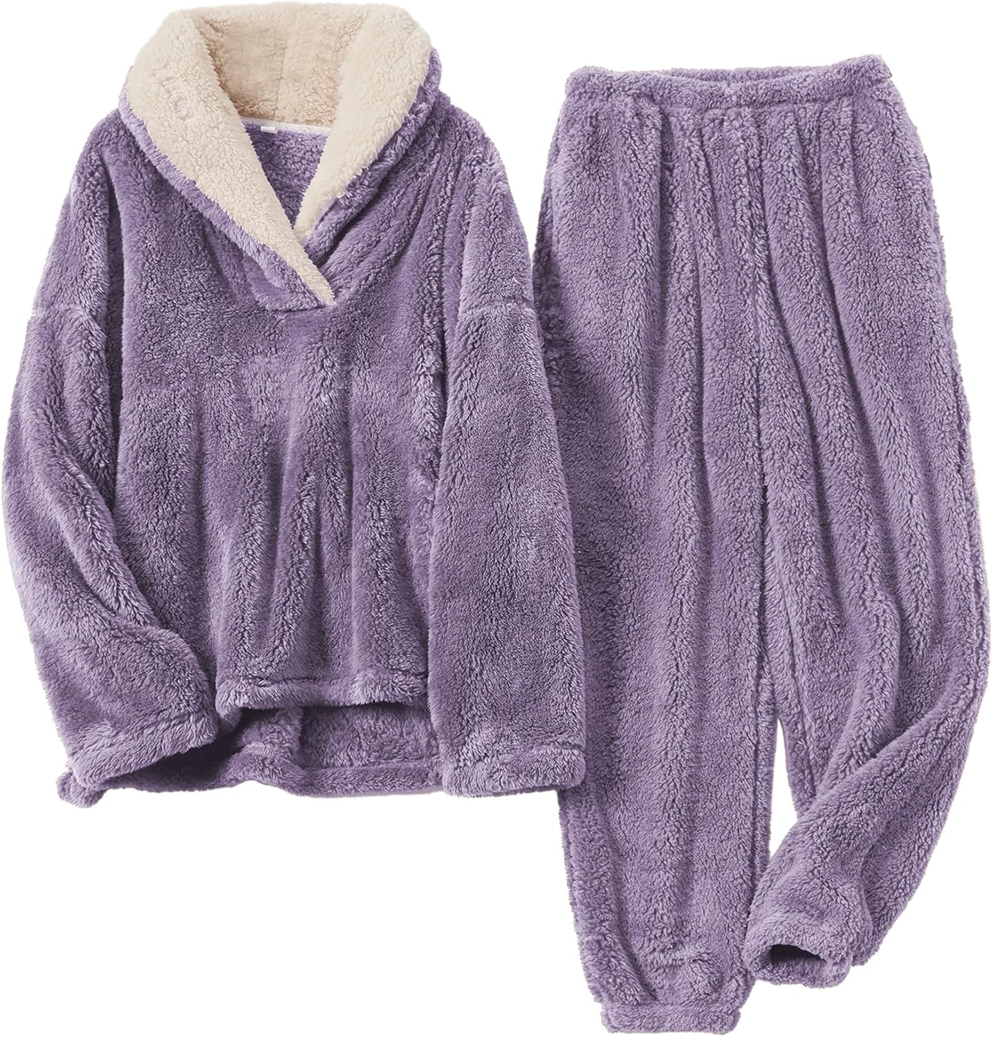 Womens Fluffy Pajamas Set for Cozy Fuzzy Loungewear Comfort