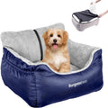 Dog Car Seat Booster for Small Dogs - Secure, Washable Travel Bed