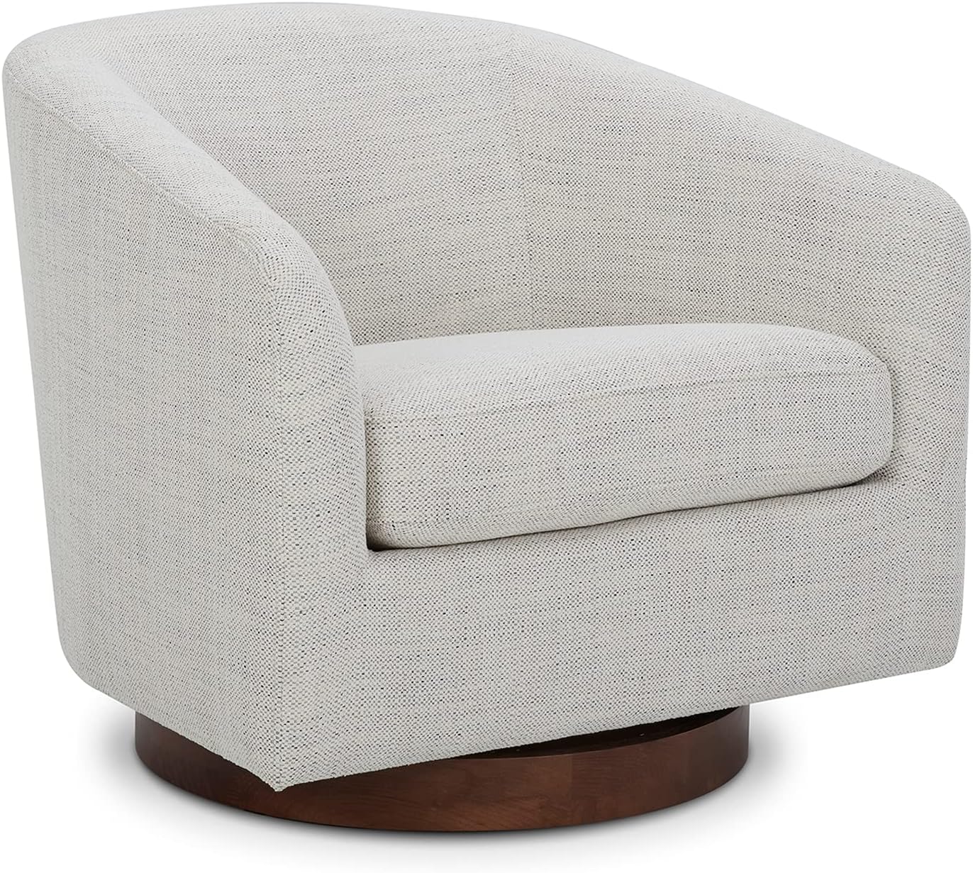 CHITA Swivel Barrel Chair, FSC Certified Ivory Upholstery