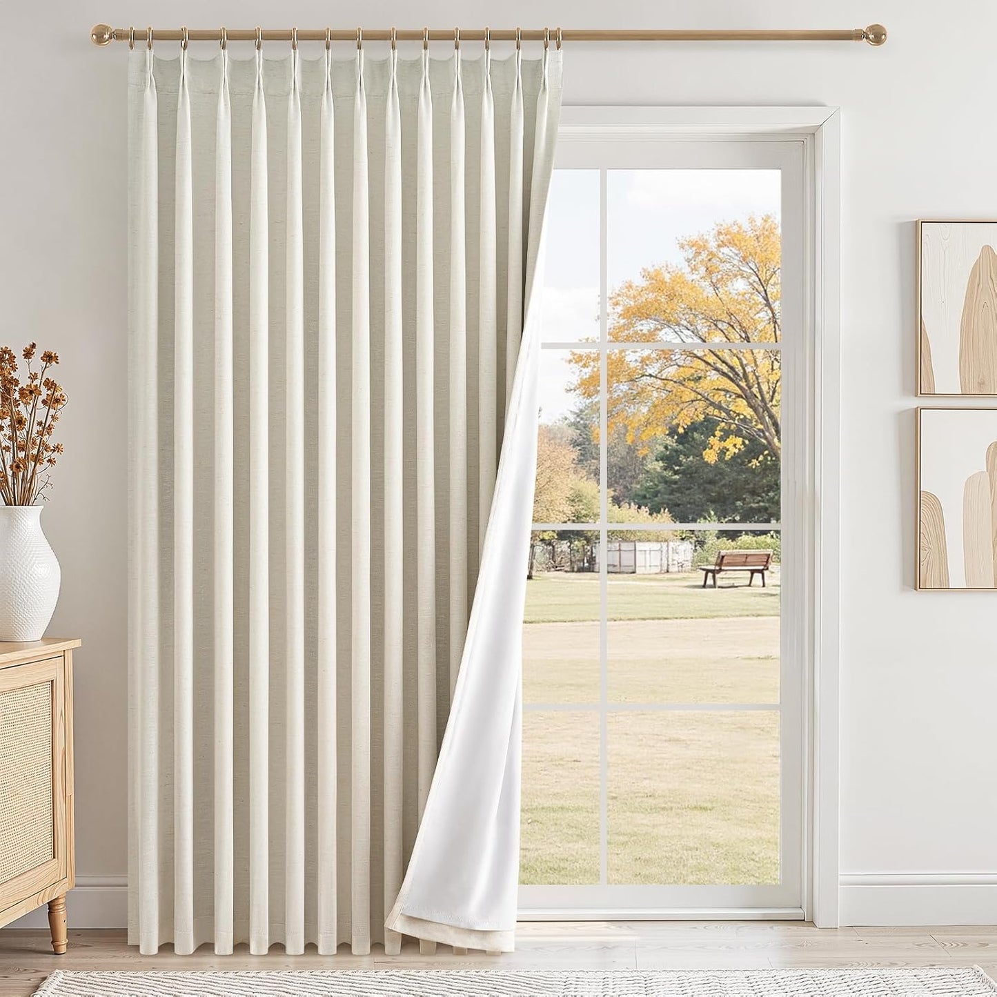 Natural Pinch Pleated Blackout Curtains for Luxury Living Spaces