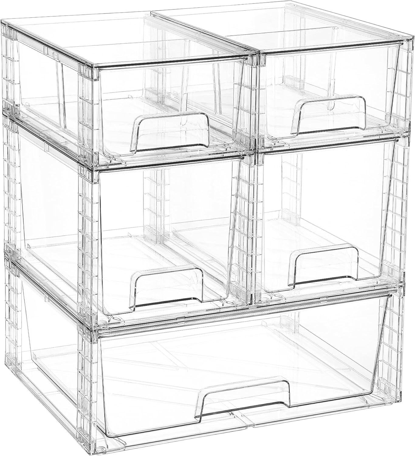 Vtopmart Clear Stackable Storage Drawers Set of 5 for Home Use