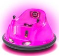 Flybar 6V Pink Glow Bumper Car for Kids - LED 360 Spin Ride-On