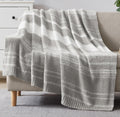 WRENGONGE Light Grey Throw Blanket, 50x70 - Cozy Lightweight Plush
