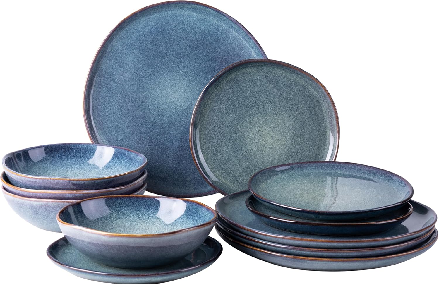 AmorArc Ceramic Dinnerware Set - Unique Handmade Plates & Bowls