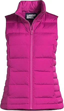 Lands' End Women's Puffer Vest Lightweight Padded Outerwear