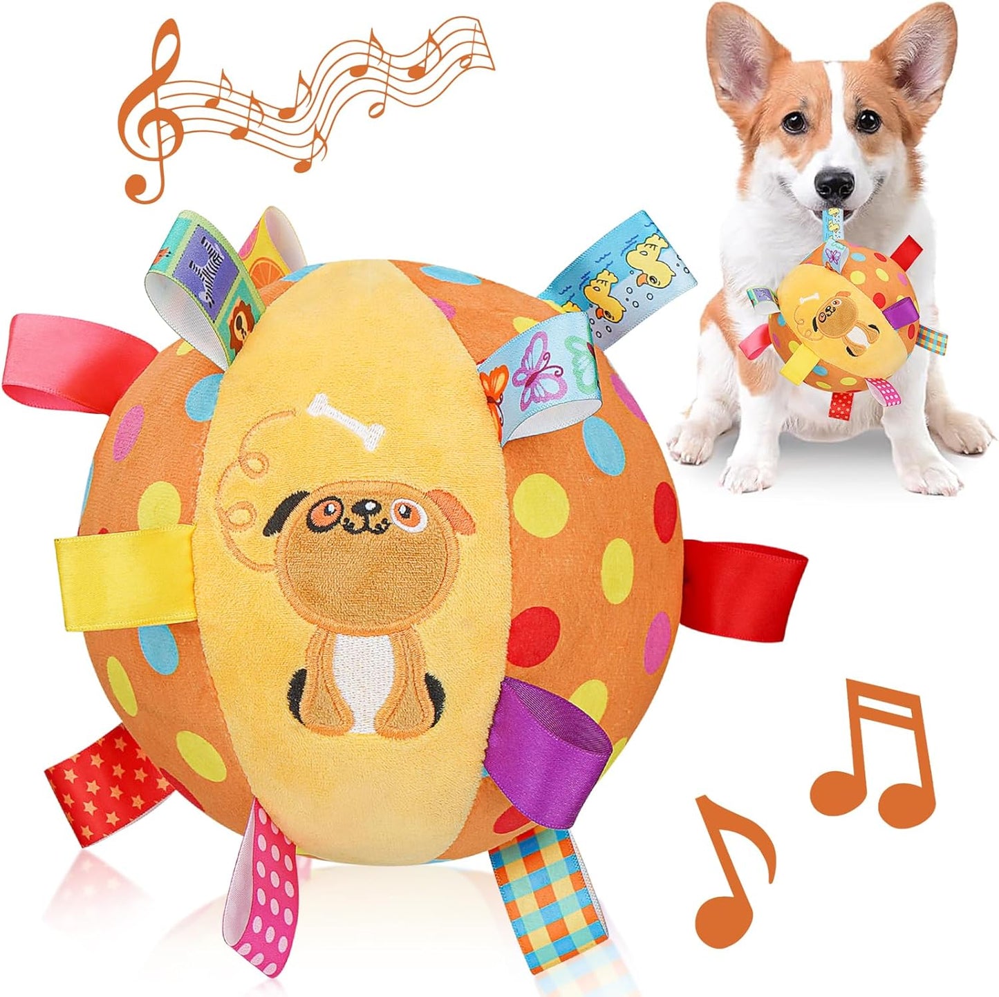 Interactive Squeaky Ball Toy for Dogs - Bell Inside!