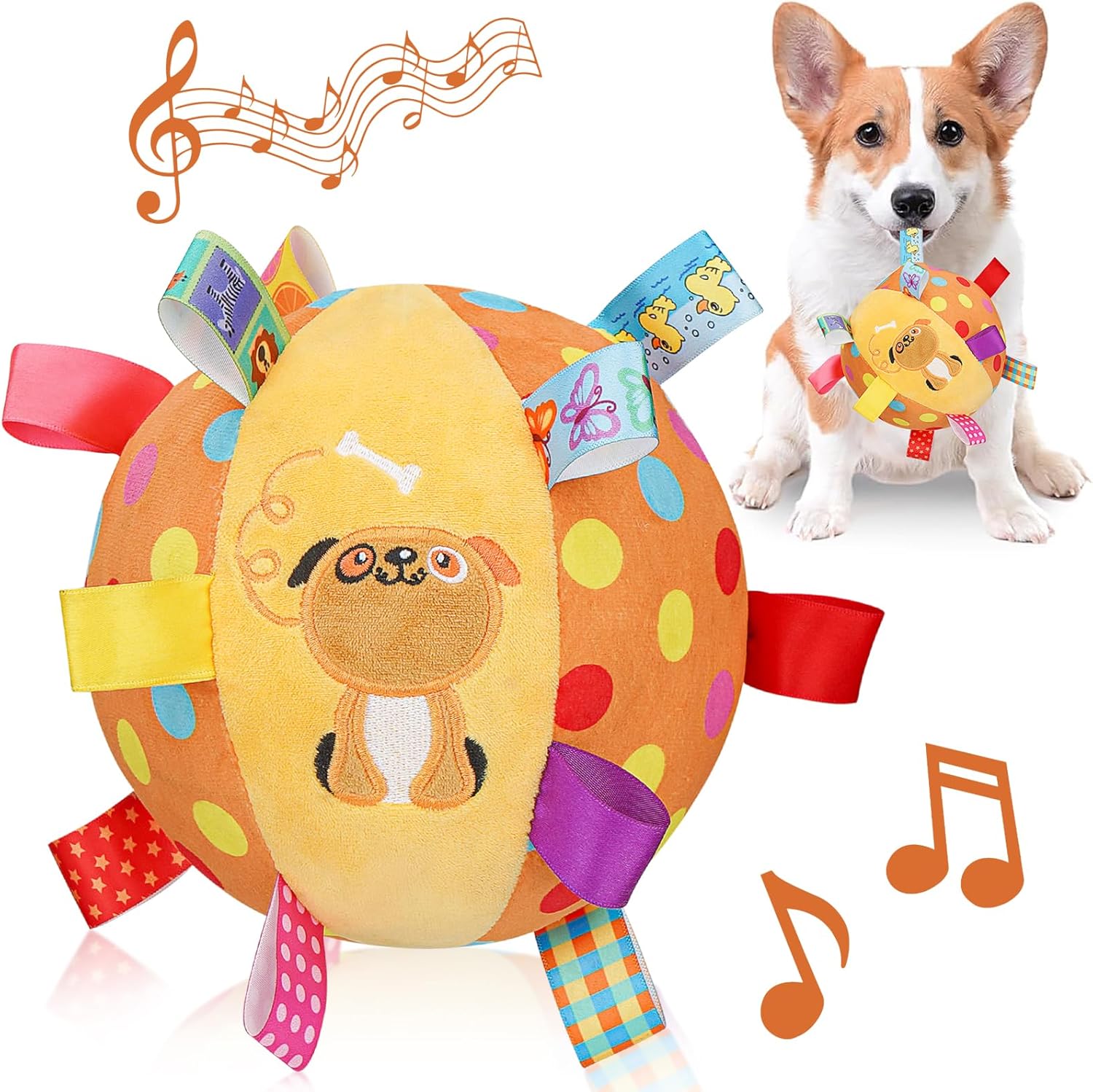 Interactive Squeaky Ball Toy for Dogs - Bell Inside!