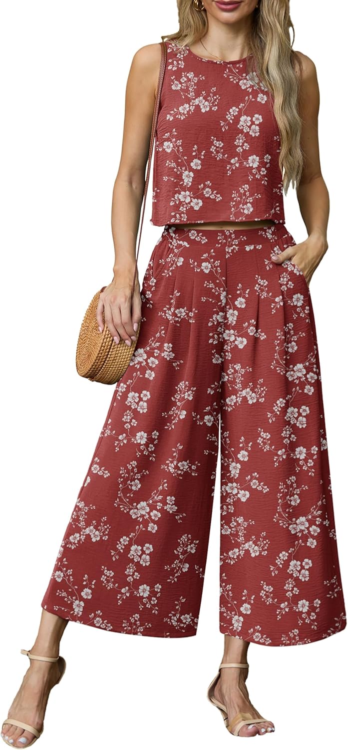 Lepunuo Womens Summer 2 Piece Outfits for Beach and Travel